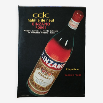 Publicité papier  vin apéritif  cinzano  rouge issue d'une revue d'époque