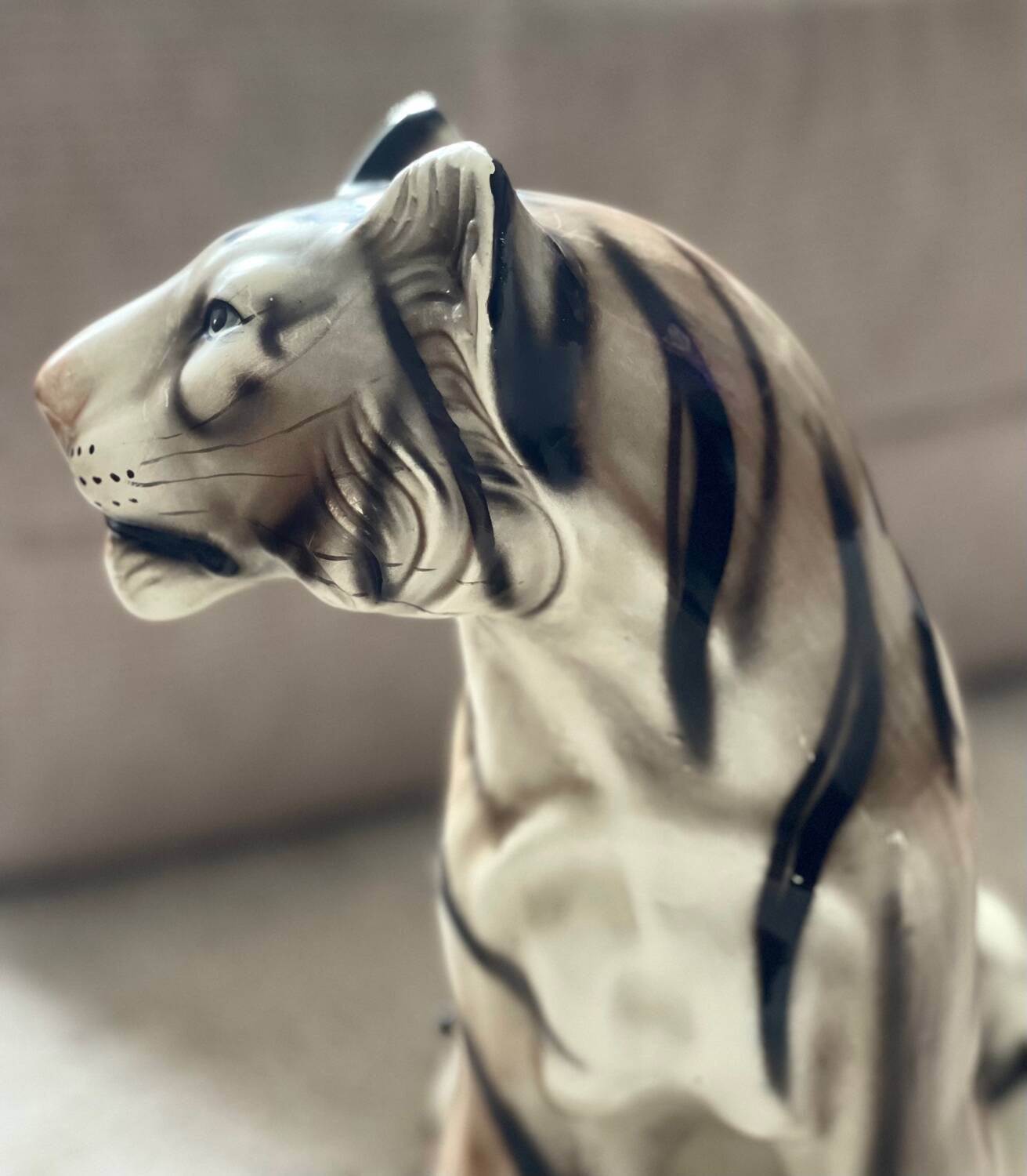 Enamelled ceramic tiger 1970