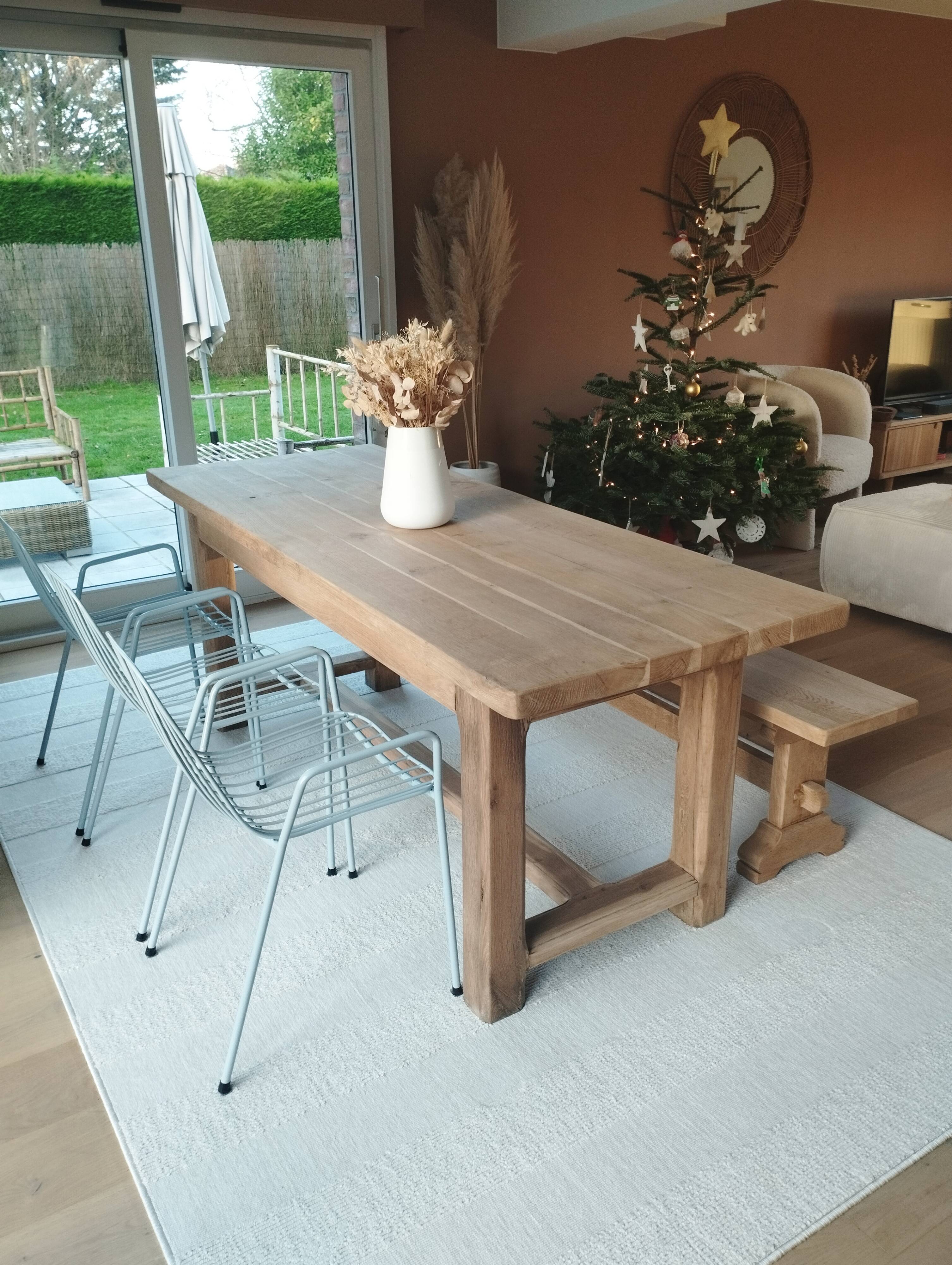 Solid oak farm table