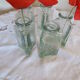 Lot de 5 flacons apothicaire en verre forme triangulaire
