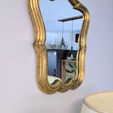 Baroque style gilded mirror – antique patina – 37 x 30 cm