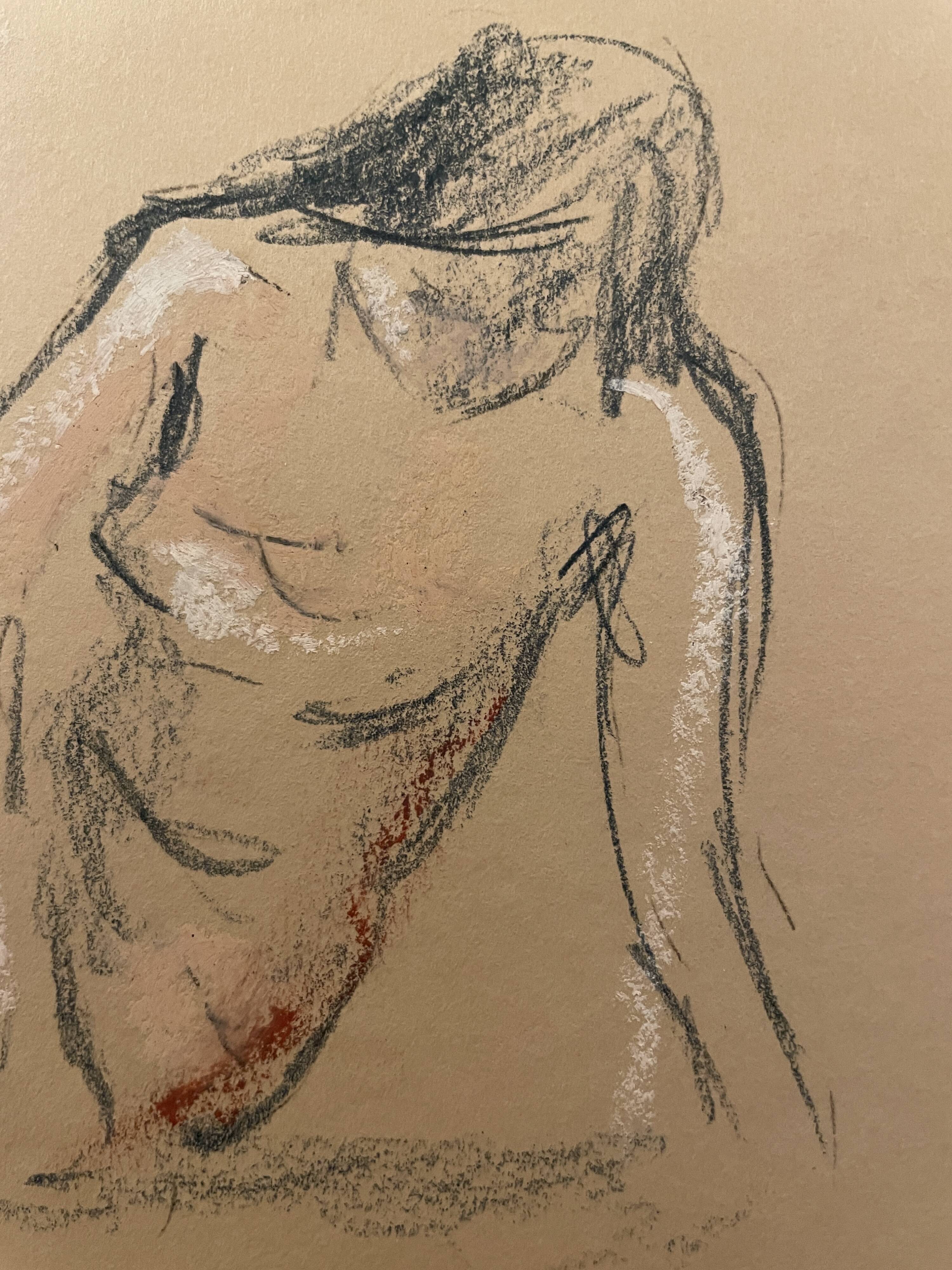 Charcoal painting signed study “the three women”