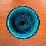 Rimini Blue Candle Holder in Mid-Century Ceramic by Aldo Londi for Bitossi, Italy, 1960s