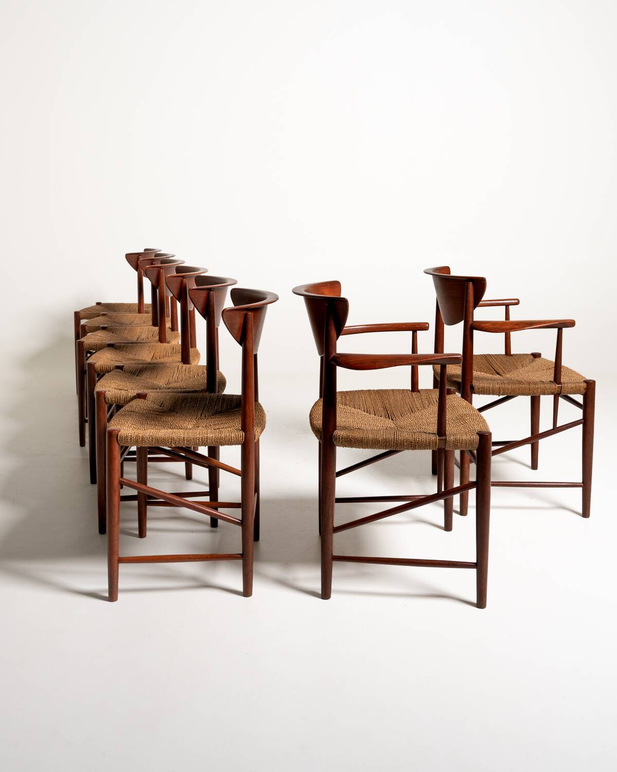Ensemble de huit chaises 316/317 par Hvidt & Mølgaard-Nielsen pour Søborg, 1955-56