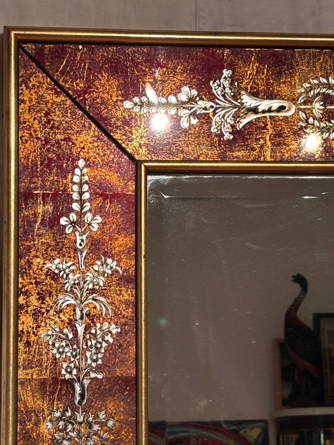 Miroir art deco verre eglomisé