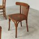 Set of 6 mismatched blond wood bistro chairs