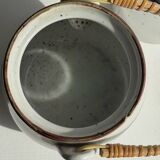 Petite théière asiatique en grès anse en rotin H11 D10