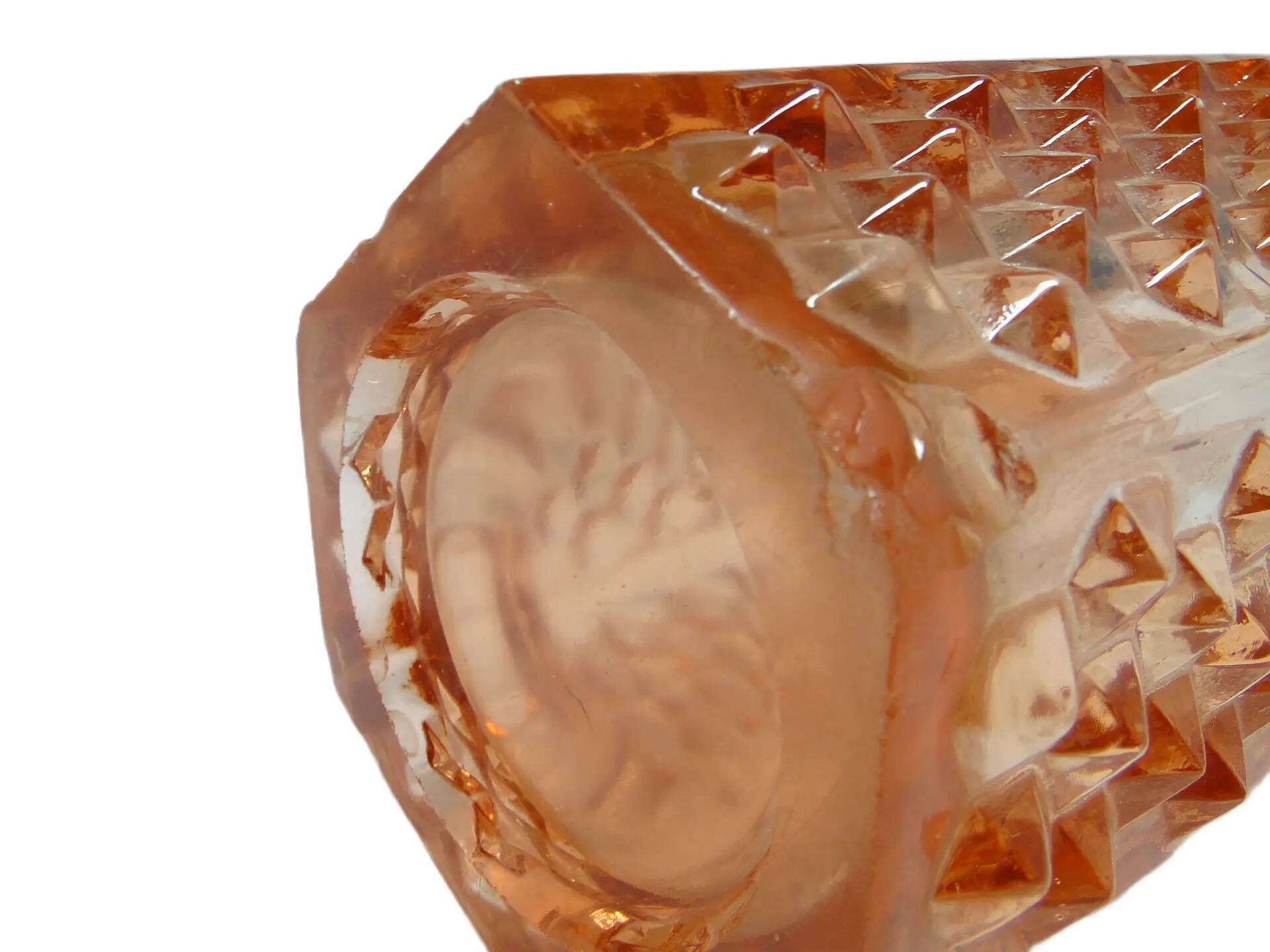 Ćwieki vase, modernism, rosaline glass, Ząbkowice, Poland, 1970s.