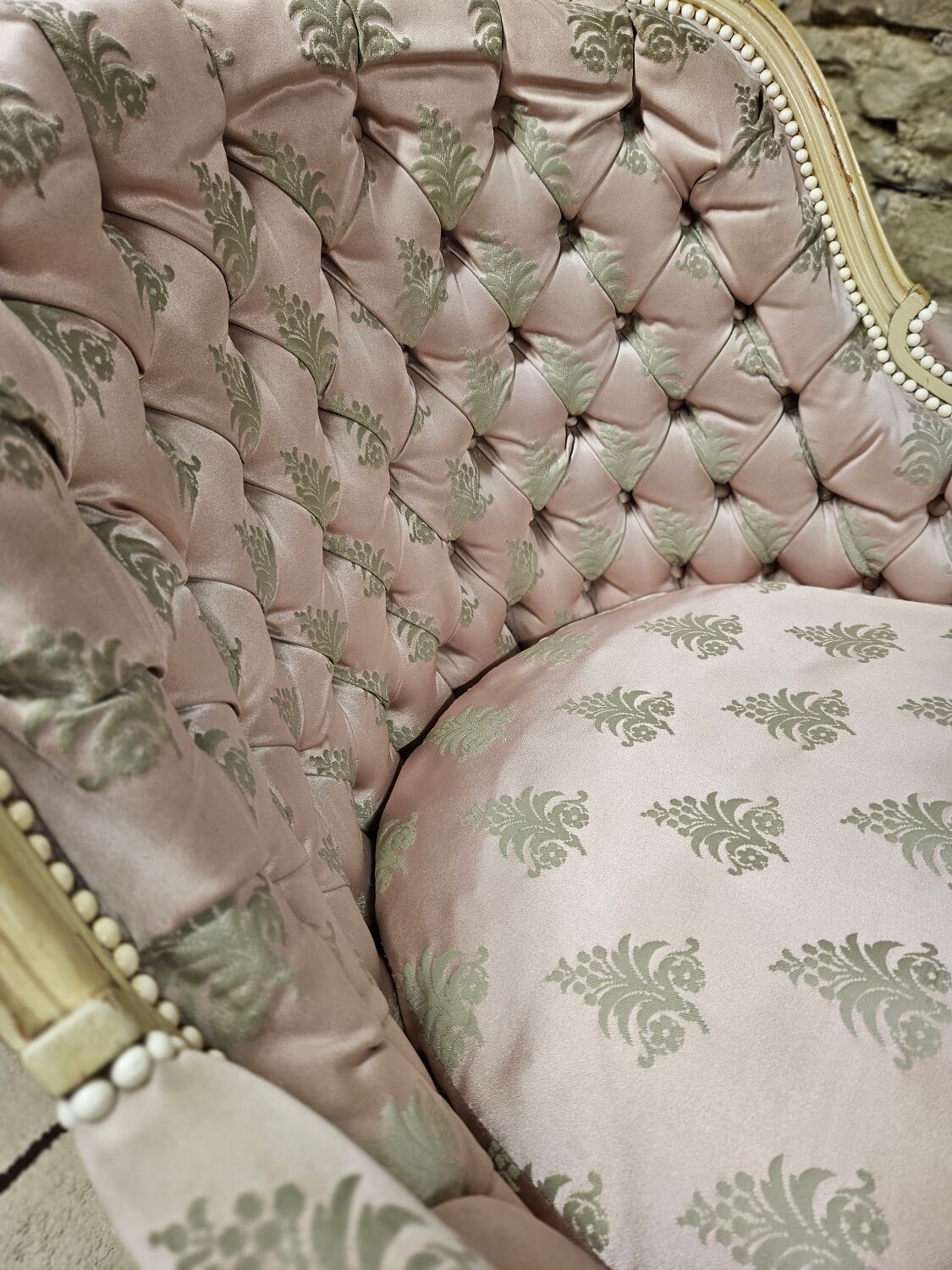 Pair of 1960s silk bergère armchairs