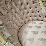 Pair of 1960s silk bergère armchairs