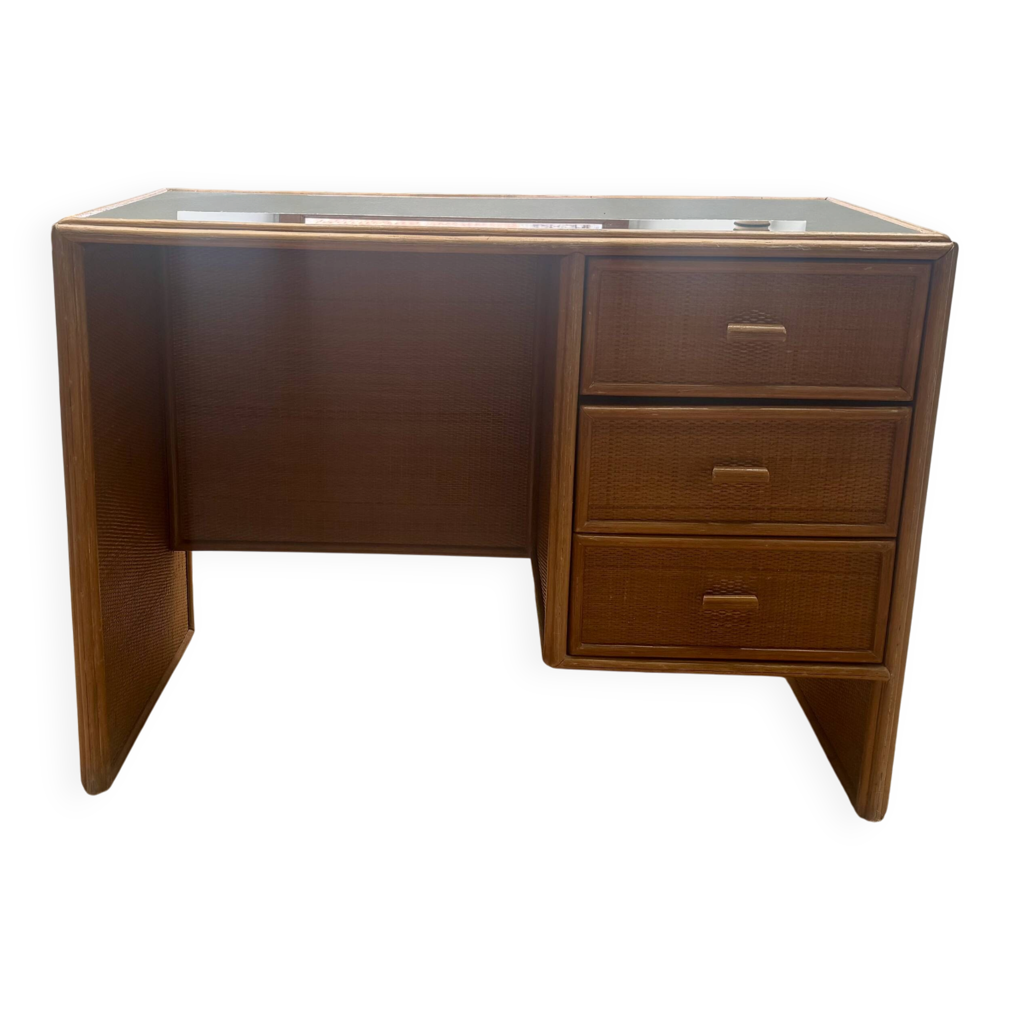 Rattan and bamboo desk