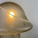 Large mushroom table lamp in clear swirling glass by Peill and Putzler XL 1970