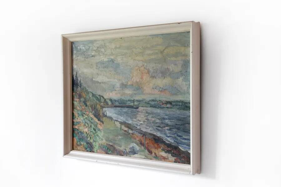 Danish impressionist oil painting, 1960s