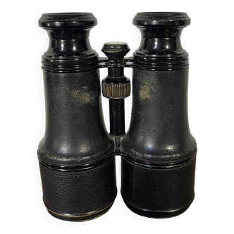 Old black metal binoculars