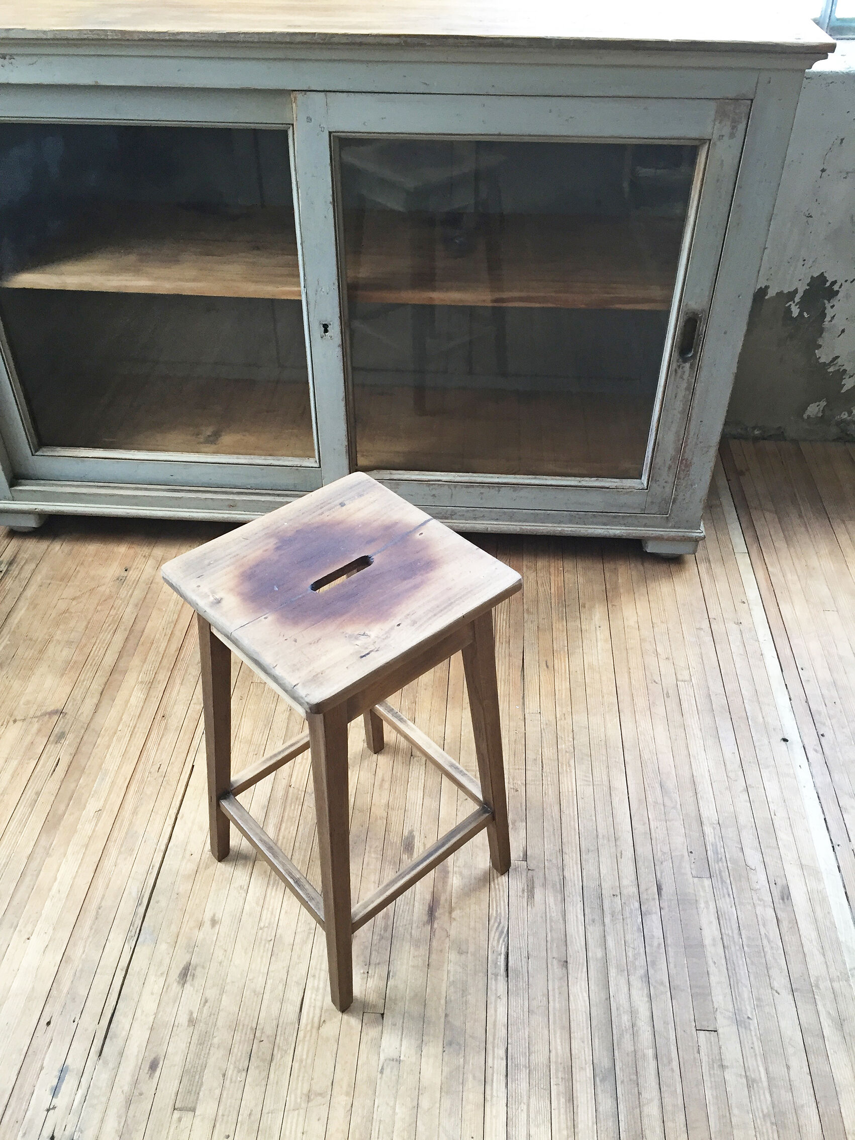Oak workshop stool