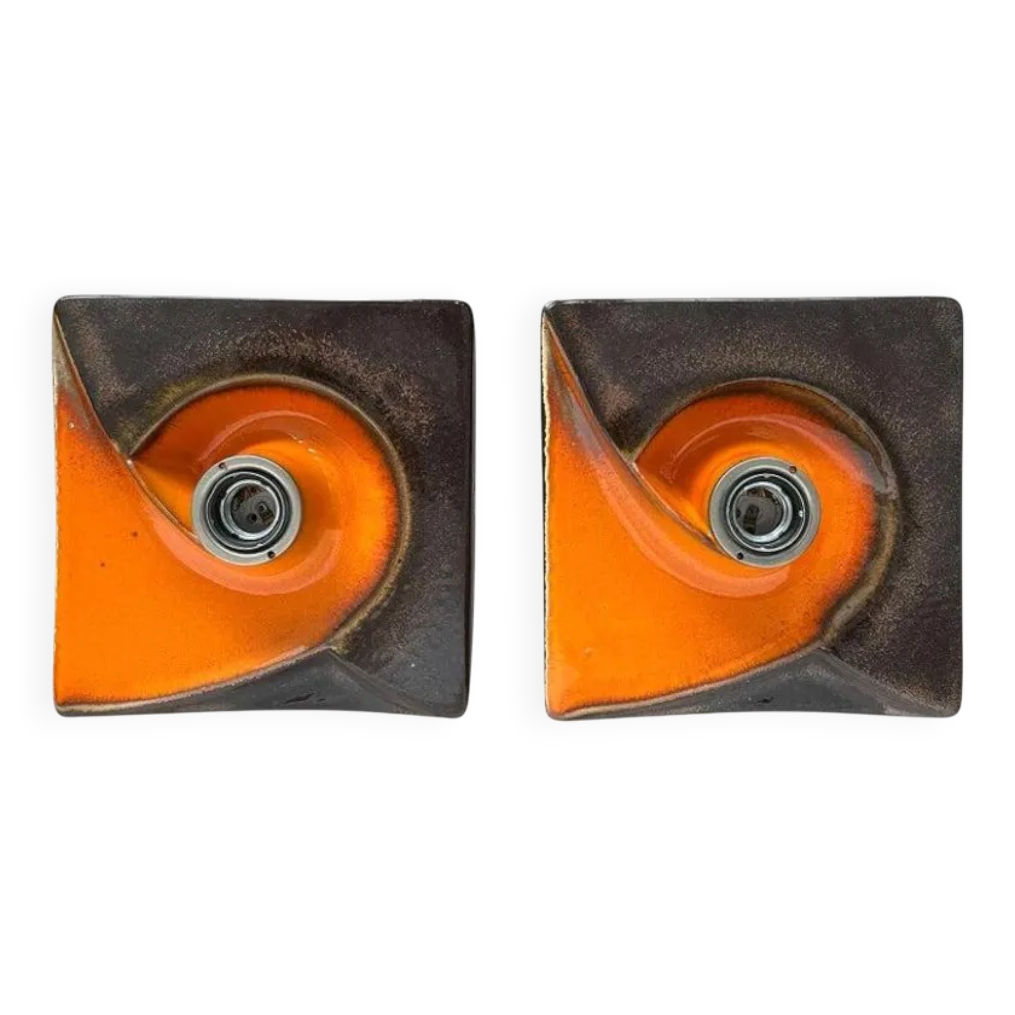 Pair of Midcentury Wall Lamp or Ceiling Flush Mount PAN, Ceramic, Germany, 1970s