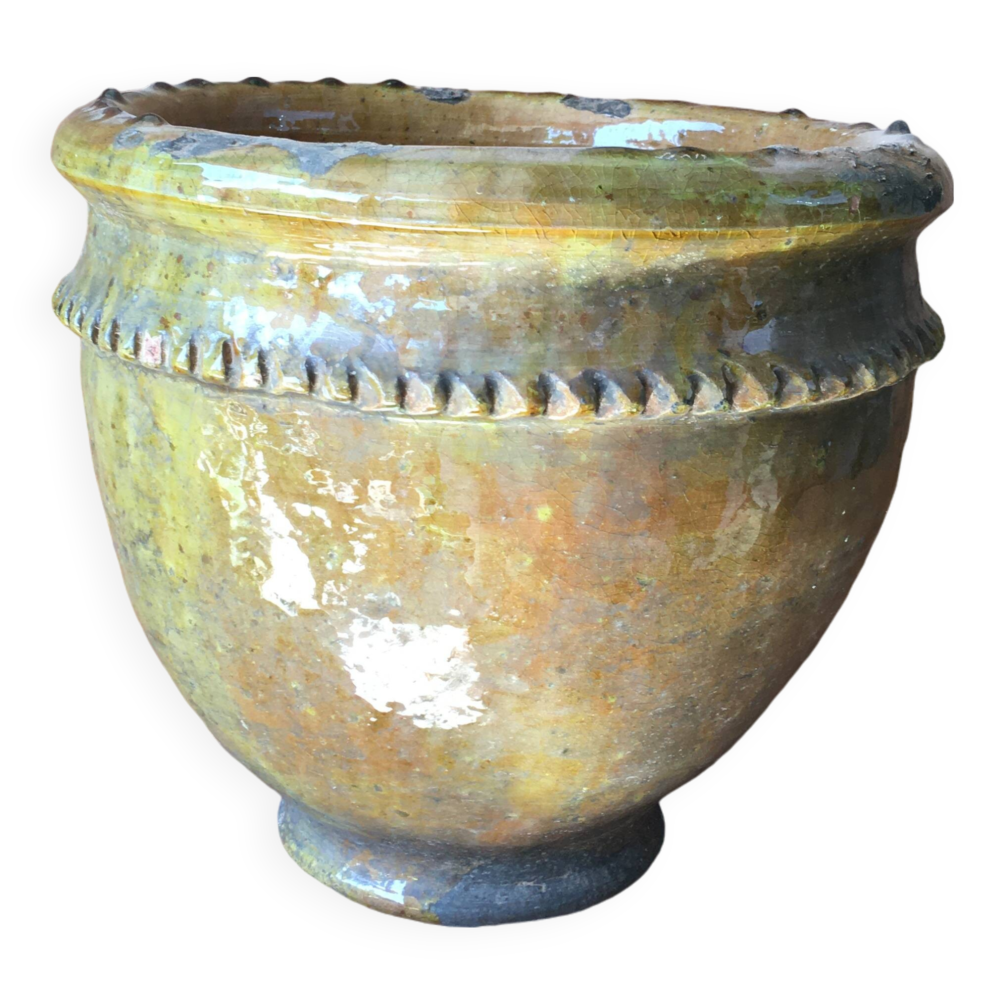 TAMEGROUTE POTTERY GLAZED CACHE POT