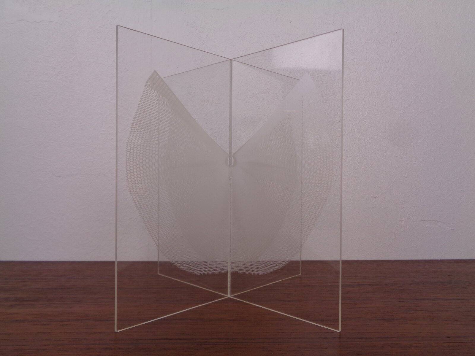 German Wing Object Sculpture in Acrylic Glass by Heinz Mack, 1980