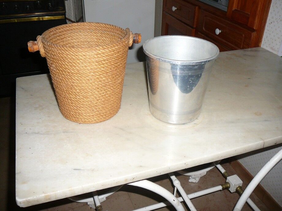 Seau à glace en cordage des années 70