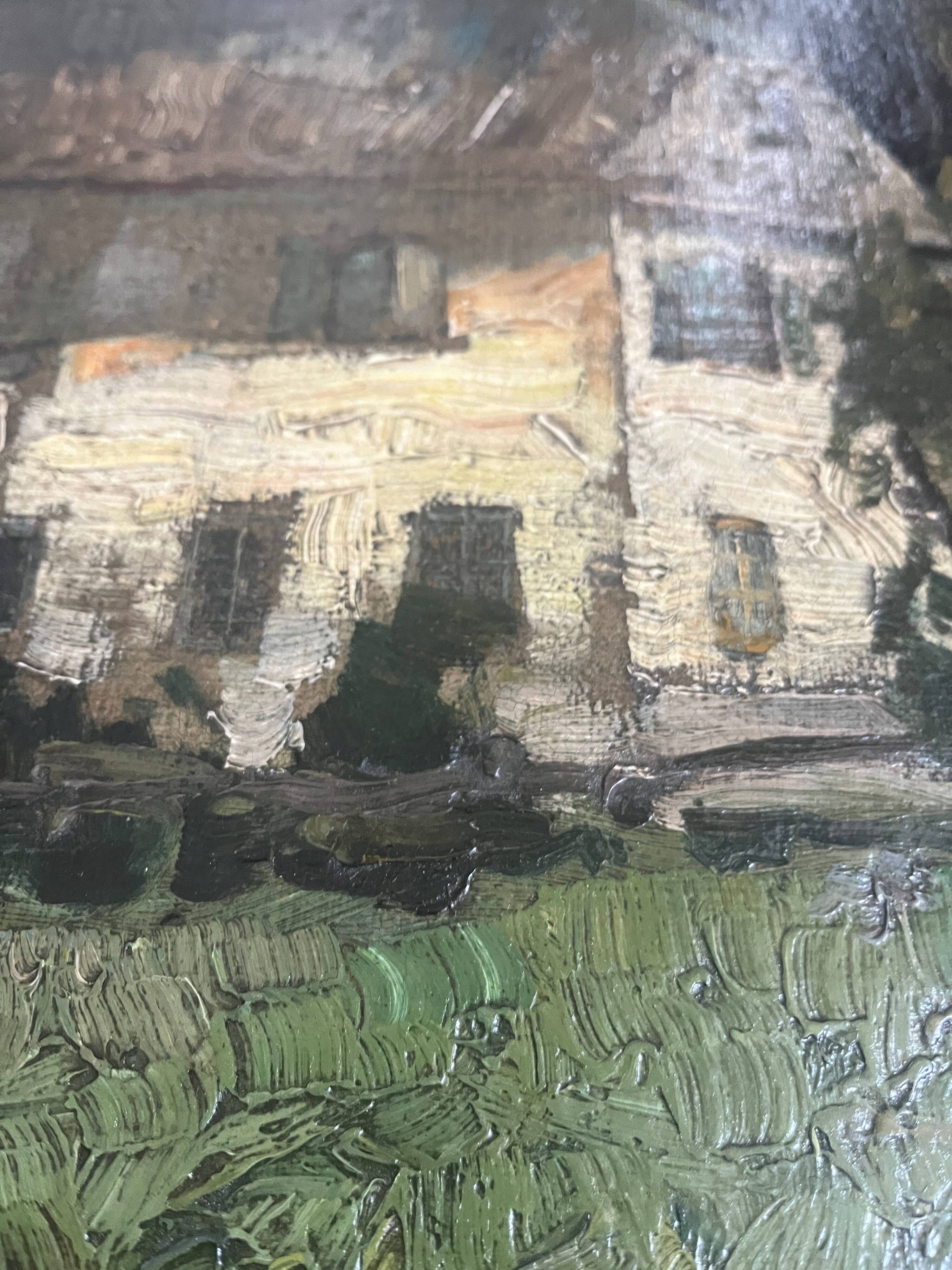 HST painting "Country House" German early 20th century