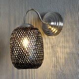 Black Wicker Sconce