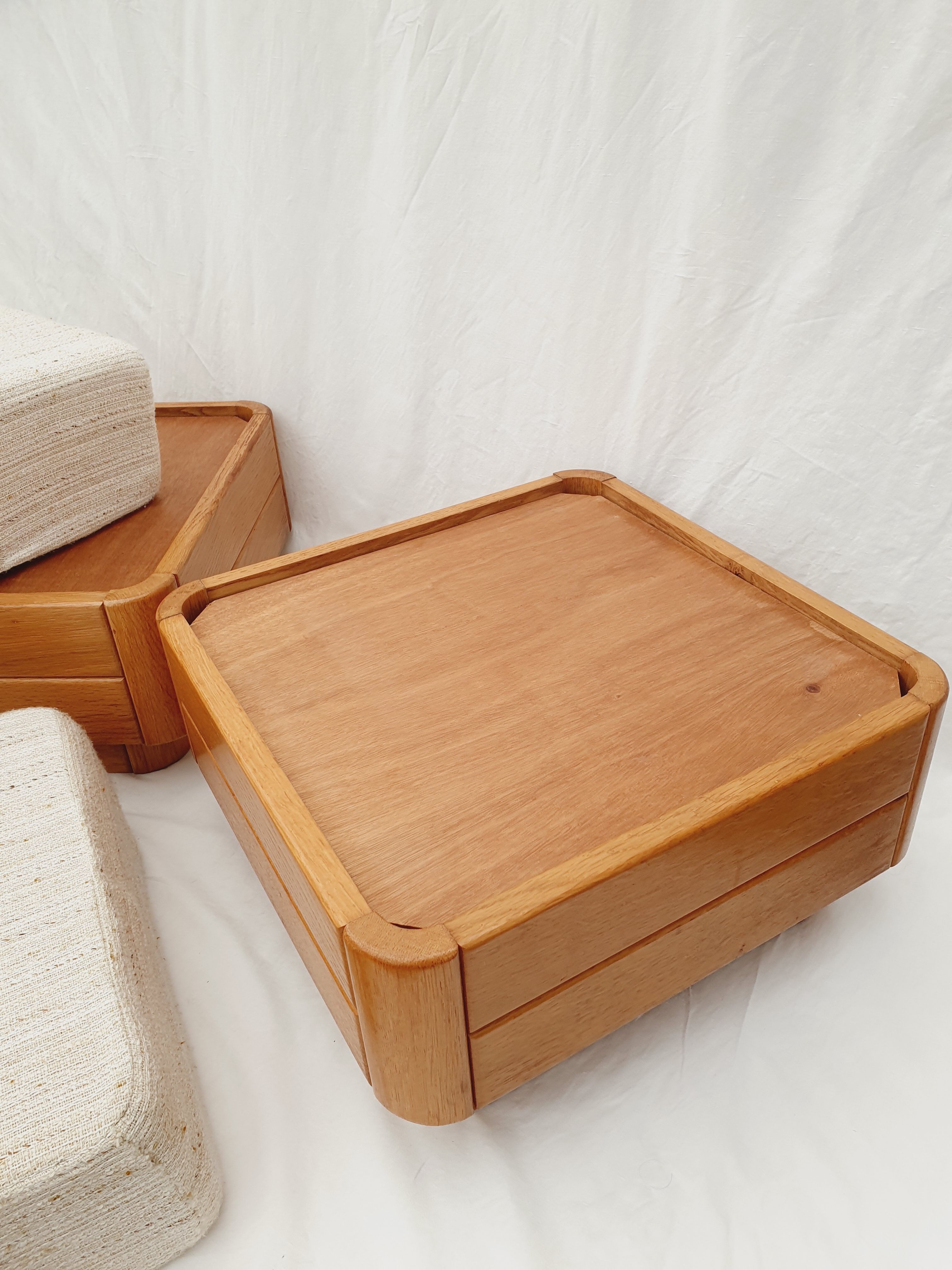 Pouf en bois d'orme