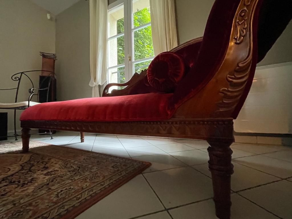 Red velvet daybed