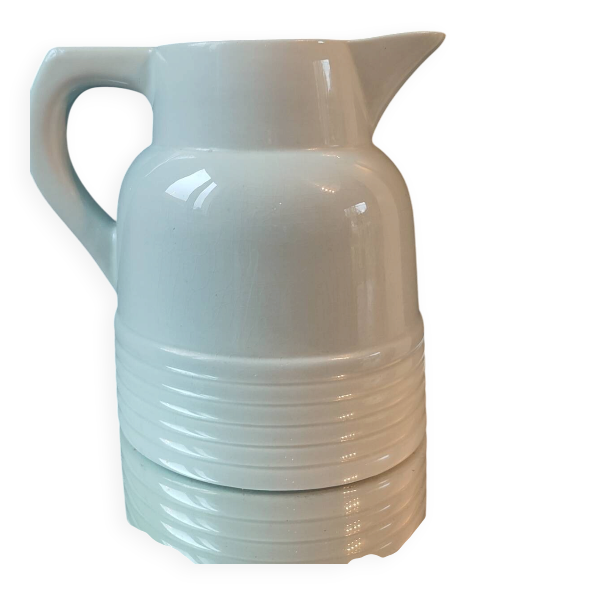 Art Deco Pichet Longwy, Celadon Green. 1930s-1940s.