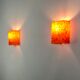 Wall lamps (the pair) in vintage orange Perspex 1960