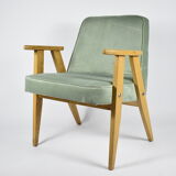 Armchair 366 designed by J. Chierowski in light green