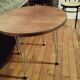Eiffel leg side table with oak top