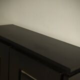 Brutalist Cabinet with Graphic Patterned Doors Belgium 1970s