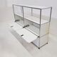 Meuble USM Haller blanc - Highboard avec 4 portes à trappe