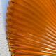 Vintage wavy amber glass fruit bowl, 1970s