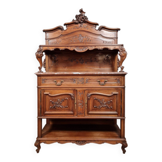 Buffet style Louis XV en noyer massif vers 1880