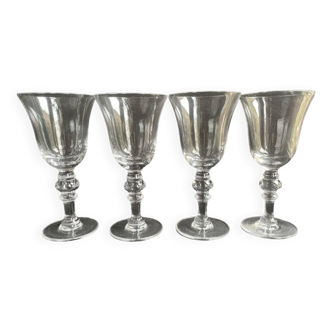 4 Water glasses – Stamped blown crystal