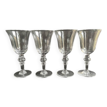 4 Verres à eau – Cristal soufflé estampillé
