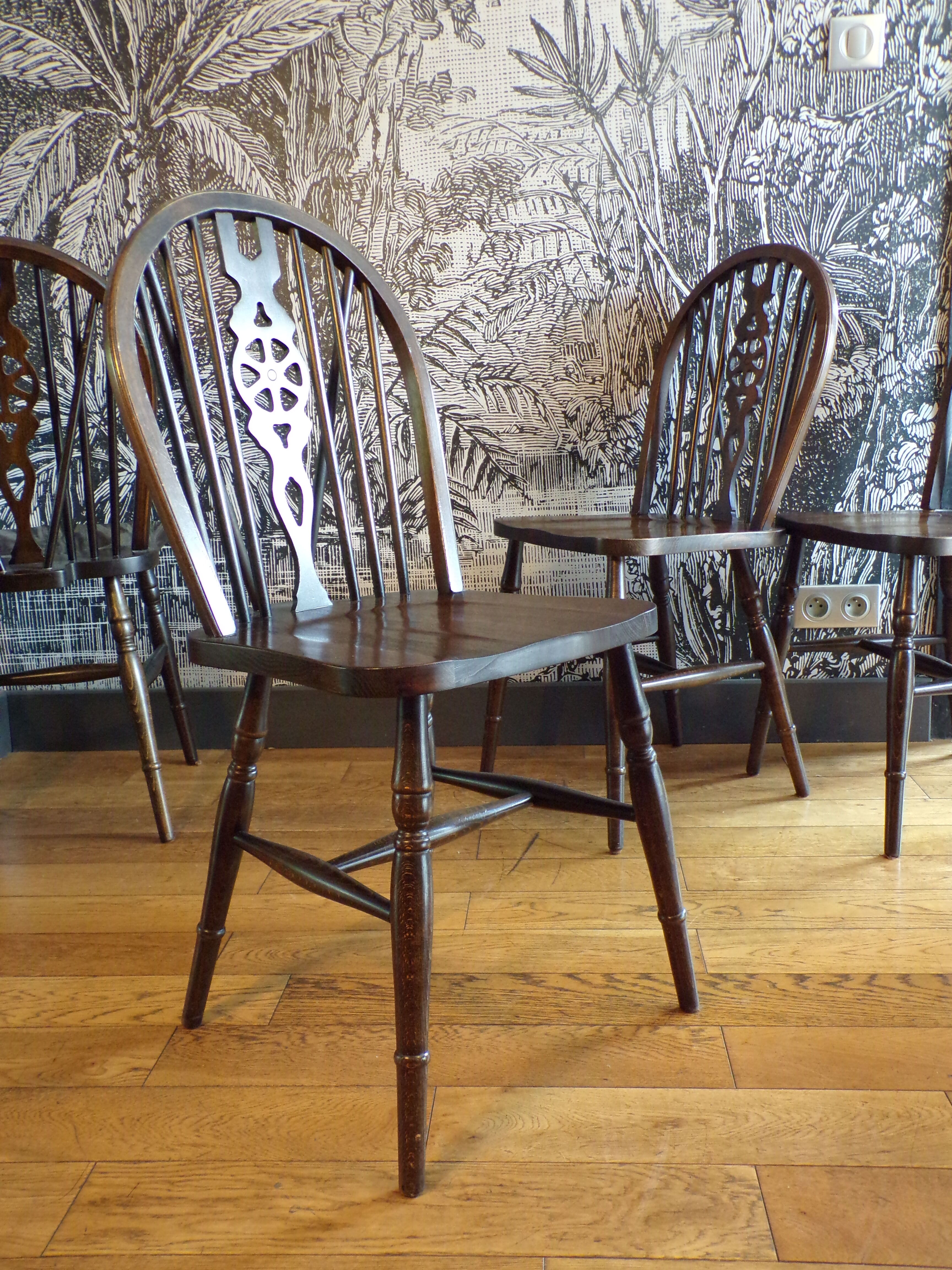 4 Scandinavian Windsor chairs