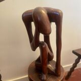 Wooden sculpture the Thinker
