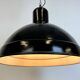 Suspension industrielle en émail noir, 1950s