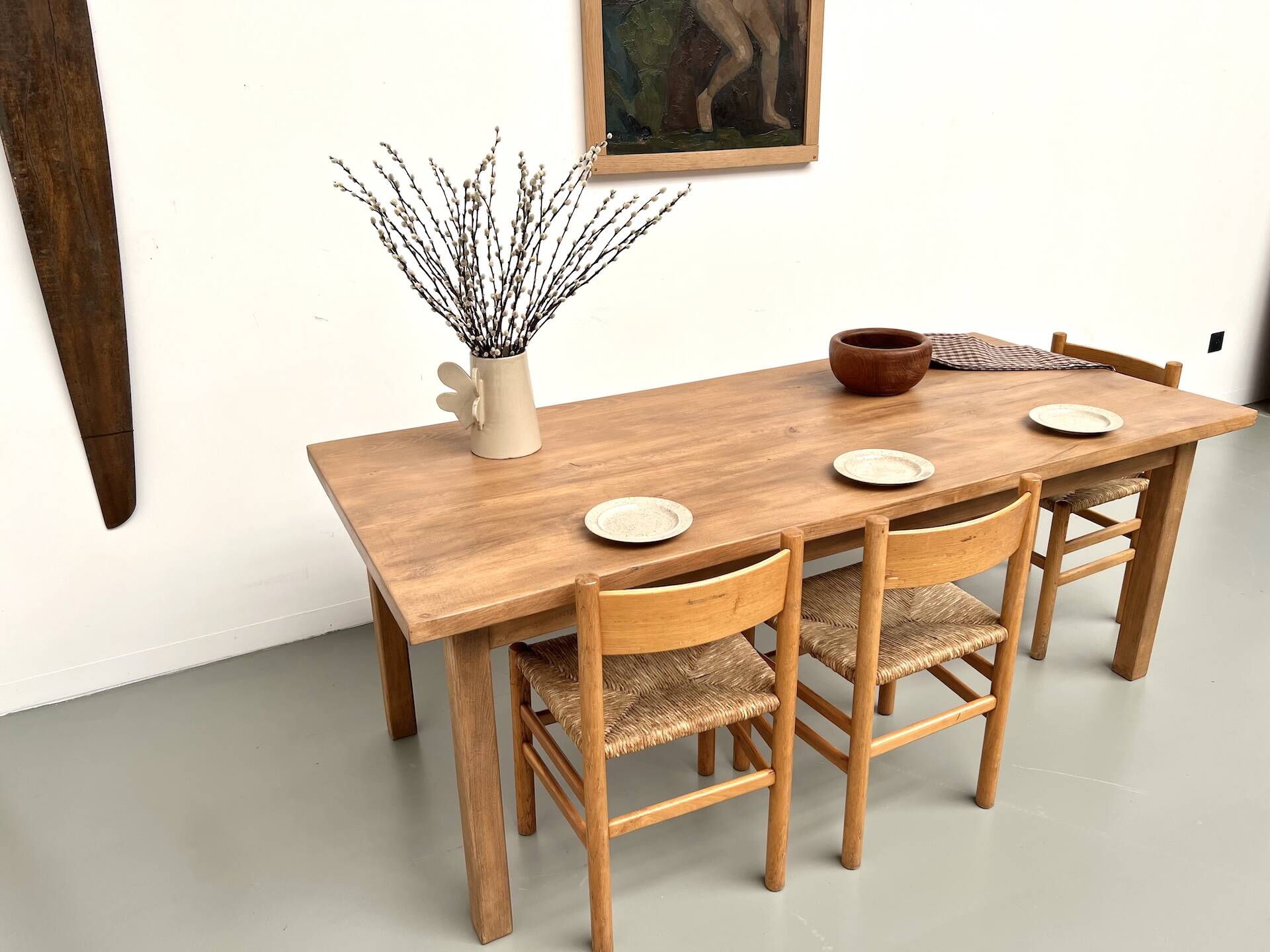 Solid beech farmhouse table