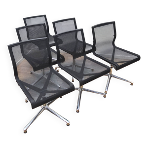 Suite 6 chaises bureau Stick Chair, ICF