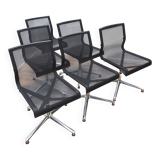 Set of 6 Stick Chair office chairs, ICF