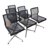Suite de 6 chaises de bureau Stick Chair, ICF