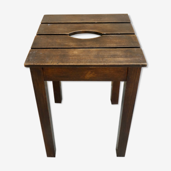 Solid wood handle stool