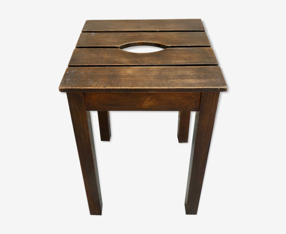 Tabouret à poignée en bois massif