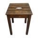 Solid wood handle stool