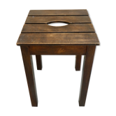 Tabouret à poignée en bois massif