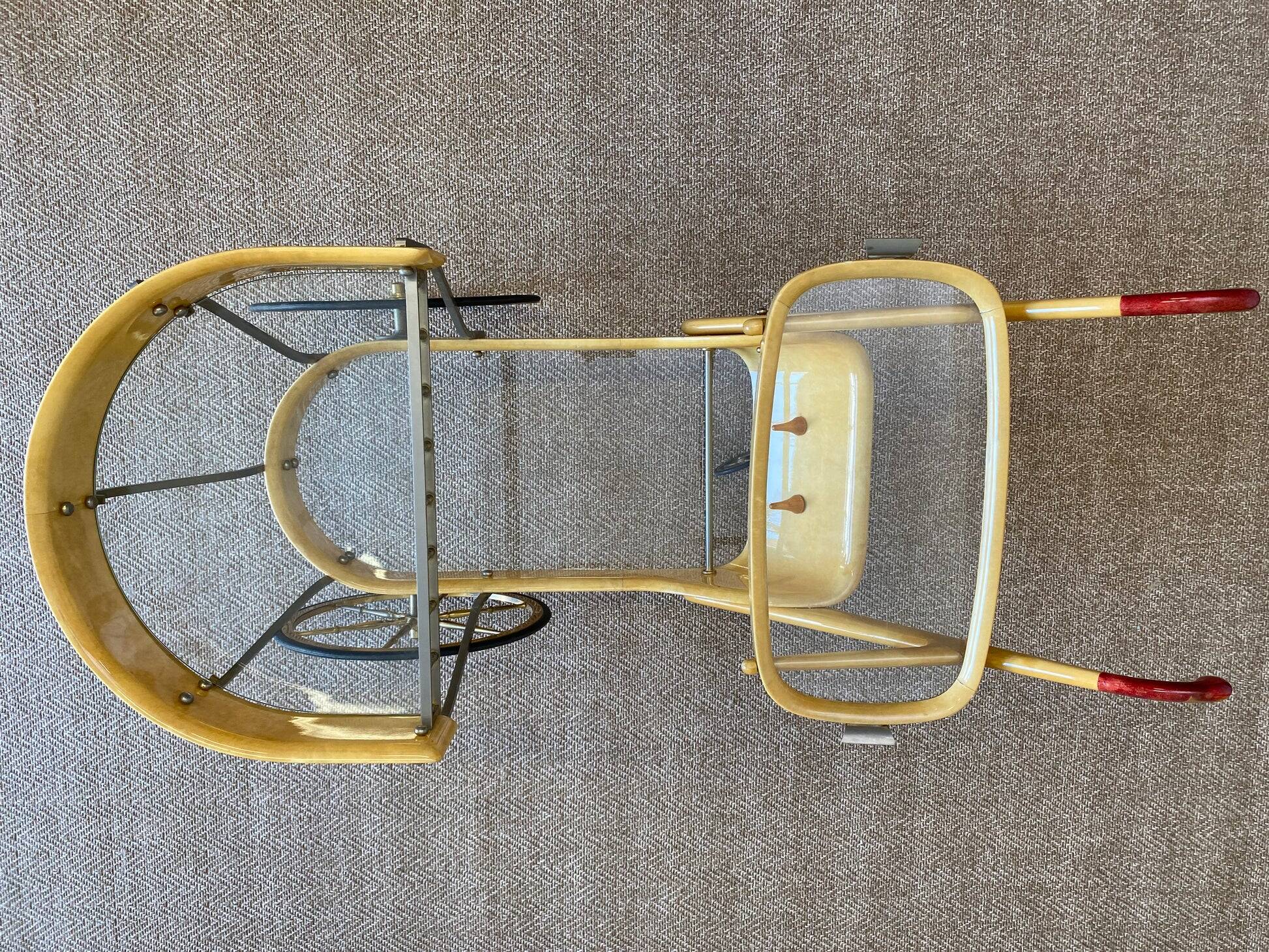 Aldo Tura cream-coloured bar cart, Italy 1960s