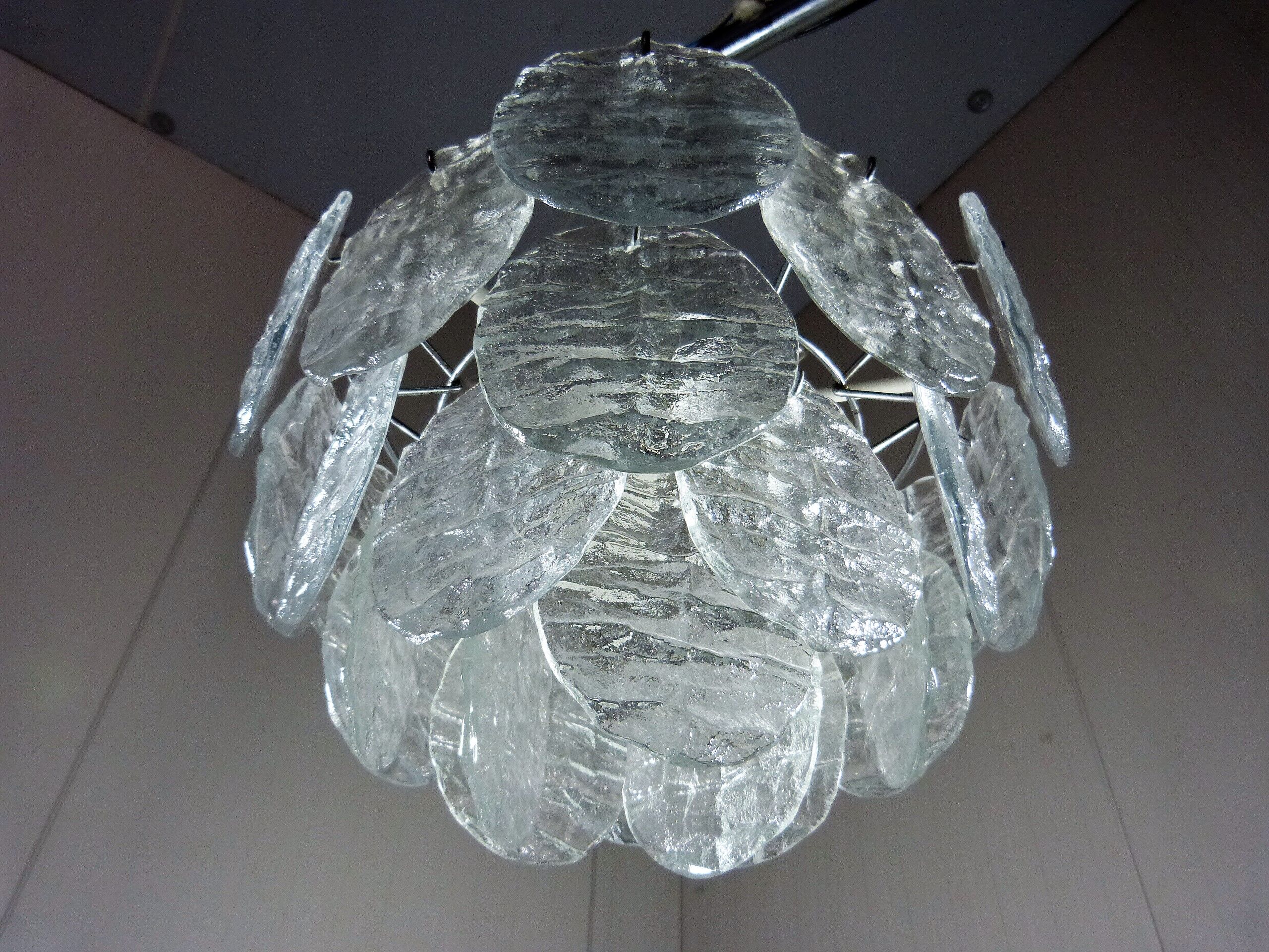 Kalmar candlestick with ice glass discs 1960's